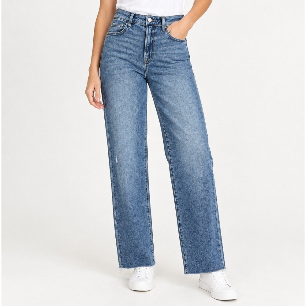 Hidden Tracey Straight Jeans Womens 26 Blue New High Rise Raw Hem HD1641ST-MD
